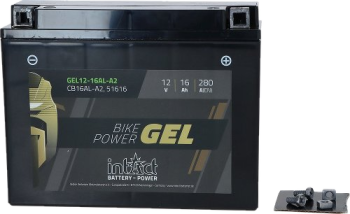 intAct Bike-Power GEL-Batterie Typ YB16AL-A2 mit 12 Volt 16 Ah