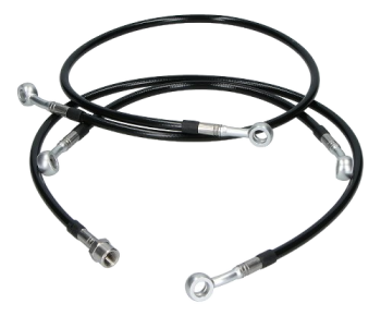 Kit tubi freno in treccia Spiegler 3 pezzi, nero – Moto Guzzi V35, V50