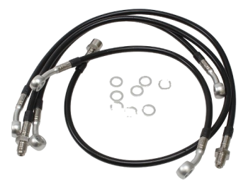 Kit tubi freno in treccia Spiegler 4 pezzi anteriore, nero – Moto Guzzi V50/2