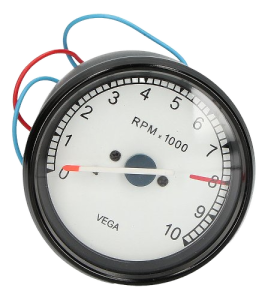 Contagiri VEGA 80 mm meccanico, M16x1, nero/bianco – Moto Guzzi