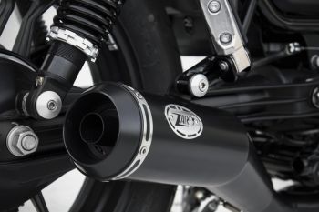 Preview: ZARD Full kit 2-1 conical round black stainless steel for Moto Guzzi V7 III