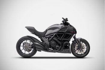 Preview: ZARD Slip-on 2-1 Edelstahl schwarz für Ducati Diavel
