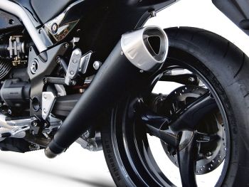 ZARD Slip-on 2-1 conical round black stainless steel for Moto Guzzi Griso