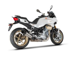 Preview: ZARD Slip-on 2-1 with carbon end cap titanium for Moto Guzzi V100 Mandello