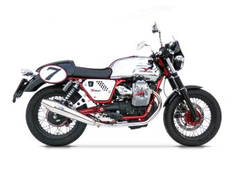 Preview: ZARD Slip-on 2-2 conical round stainless steel for Moto Guzzi V7 Café Racer / Café Classic