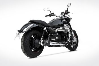 Preview: ZARD Slip-on 2-2 round black stainless steel for Moto Guzzi California 1400