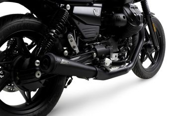 Preview: ZARD Slip-on 2-2 Trofeo Edelstahl schwarz für Moto Guzzi V7 850