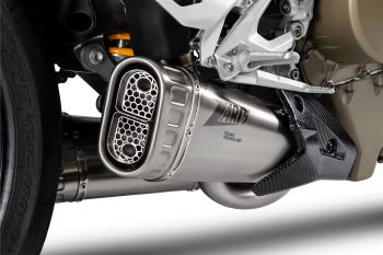 Preview: ZARD Slip on 4-2 Edelstahl mit Titan-Dämpfer für Ducati Streetfighter V4 / V4S