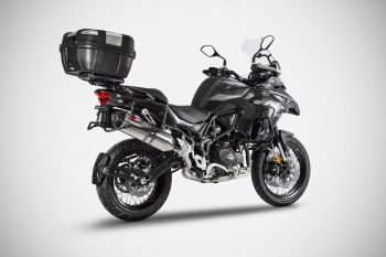 ZARD Slip-on Edelstahl mit Carbon-Endkappe für Benelli TRK 502 X