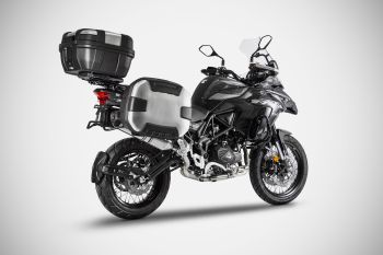 Preview: ZARD Slip-on Edelstahl mit Carbon-Endkappe für Benelli TRK 502 X