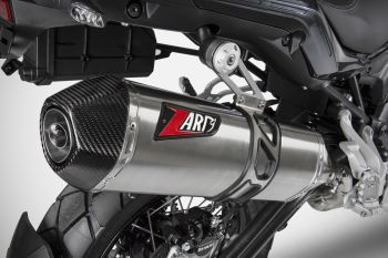 ZARD Slip-on Edelstahl mit Carbon-Endkappe für Benelli TRK 502 X