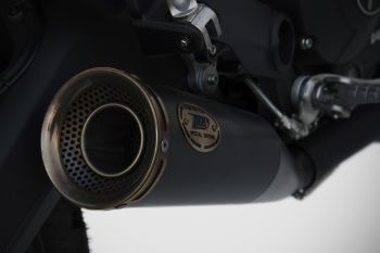 Preview: ZARD Zuma Slip-on tief gelegt Edelstahl für Ducati Scrambler 800