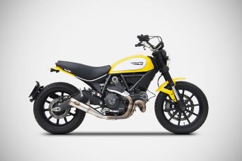 Preview: ZARD Zuma Slip-on tief gelegt Edelstahl für Ducati Scrambler 800
