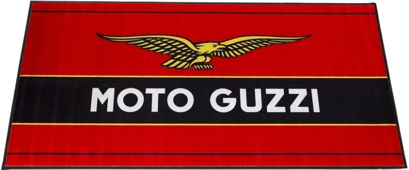 Moto Guzzi Motorradteppich "Logo mit Adler", rot/gold/schwarz, 200 x 100 cm