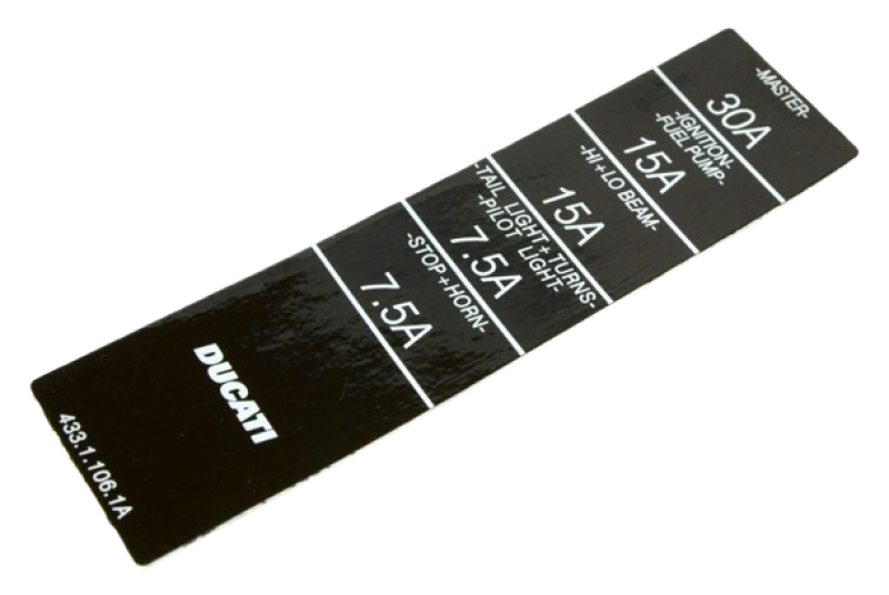Ducati Aufkleber Sicherungskastendeckel - 400, 600, 750, 900 SS