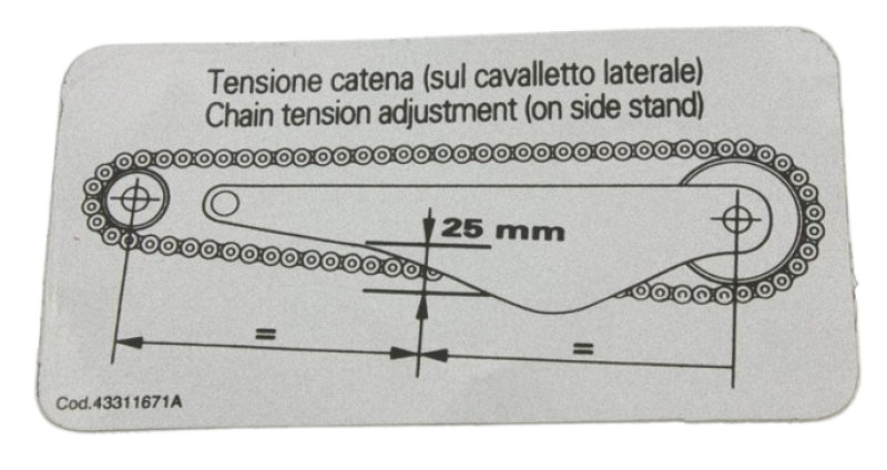 Ducati Aufkleber Kettenjustierung - 748, 916, 996, 998...