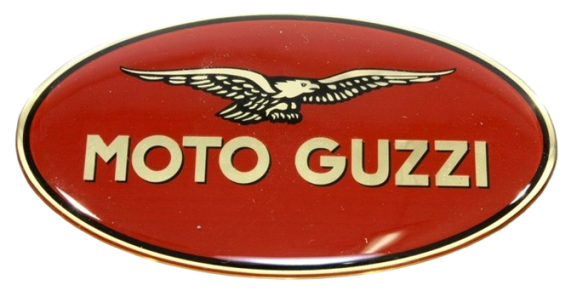 Moto Guzzi Aufkleber oval, rot, rechts 83x45mm erhaben