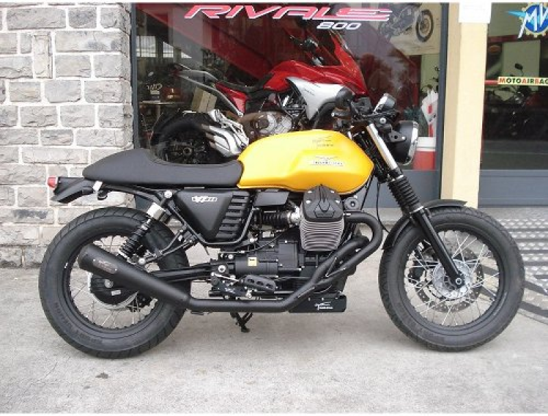 Agostini Auspuffanlage 2-in-1, Edelstahl schwarz, mit EG-ABE – Moto Guzzi V7 II