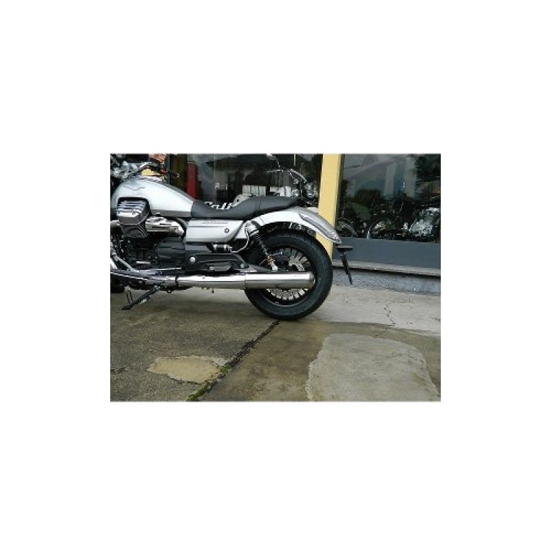 Agostini silencer set, round, polished stainless steel, no approval – Moto Guzzi California 1400