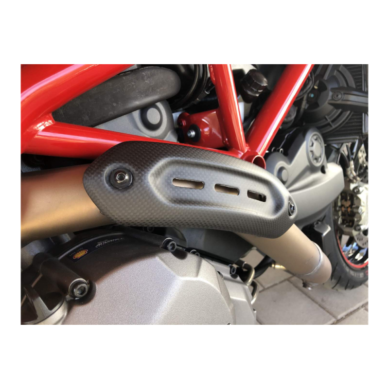 F&F Carbon Auspuffverkleidung, 100 % Carbon – Ducati Hyperstrada, Hypermotard 821 2013–2015 u. a.