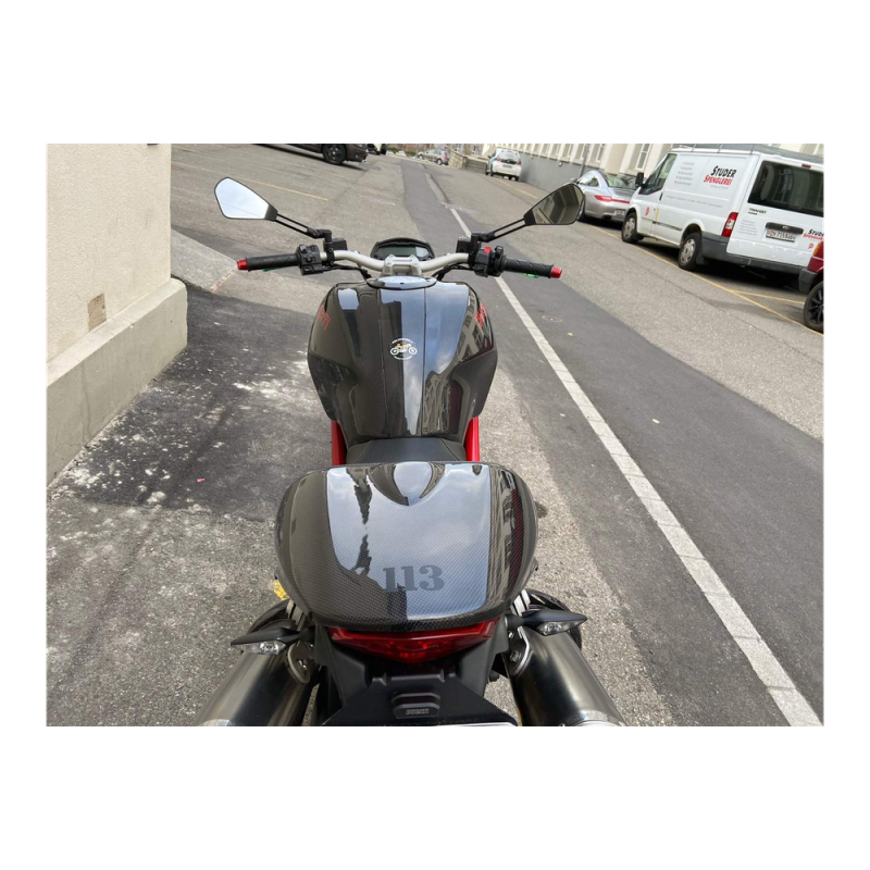 F&F Carbon Soziussitz-Abdeckung, 100 % Carbon – Ducati Monster 696, Monster 796 u. a.