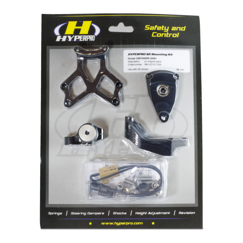 Hyperpro steering damper mounting kit – Ducati 749 / 999 (S) – Black
