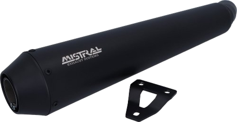 Mistral Schalldämpfer konisch, Edelstahl matt-schwarz, Euro 4 – Benelli Leoncino 500