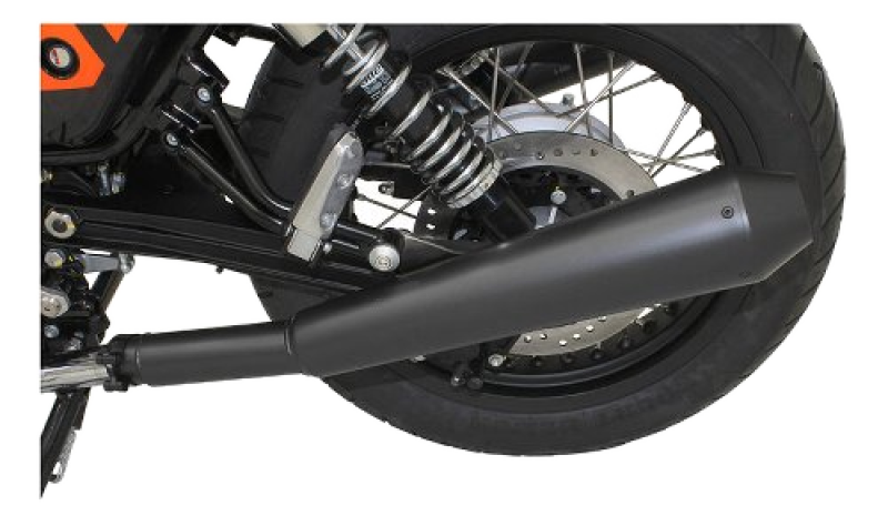 Mistral Schalldämpfer-Satz, konisch, Edelstahl matt schwarz, mit EG-ABE – Moto Guzzi V7 Café Classic