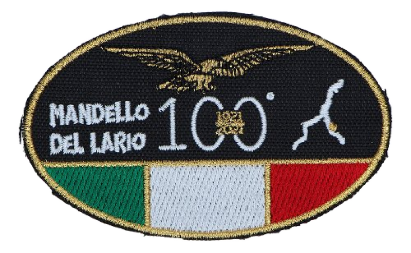 Toppa Moto Guzzi «100 anni», piccola, ovale, 10 x 6,2 cm