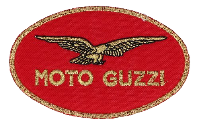 Toppa Moto Guzzi ovale, rossa, 9,8 x 6,1 cm