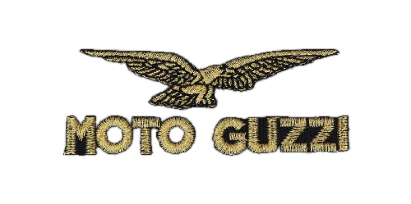 Toppa Moto Guzzi rettangolare, nera, 11,2 x 5,3 cm