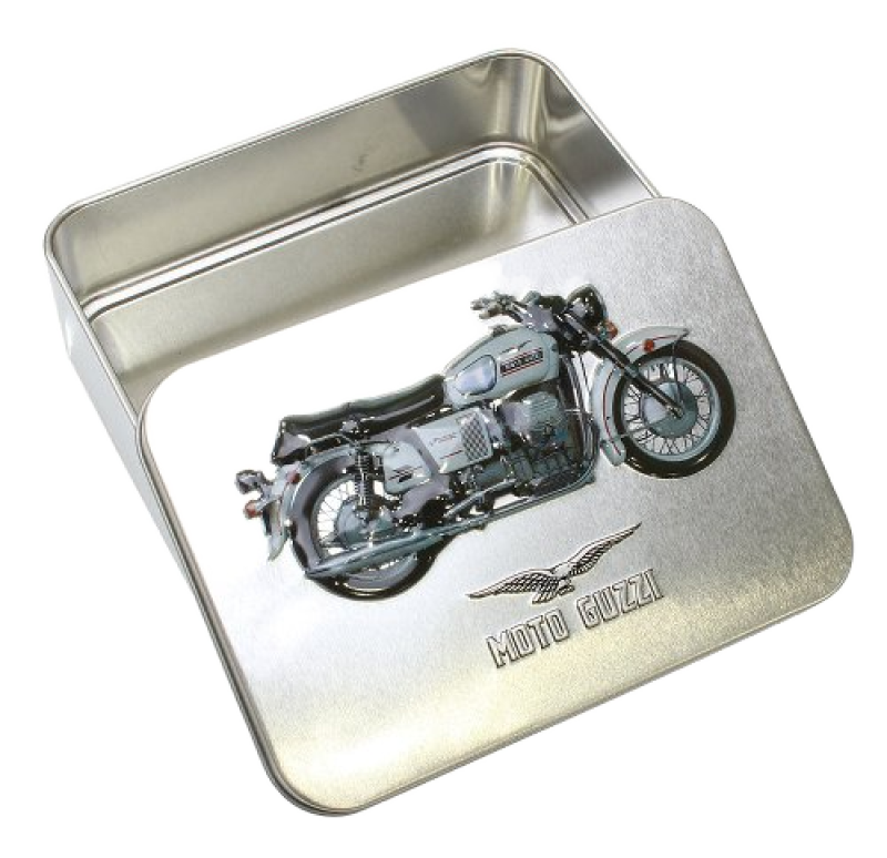 Moto Guzzi Tin Box "V7 Spezial", Silver, 14x10x4 cm