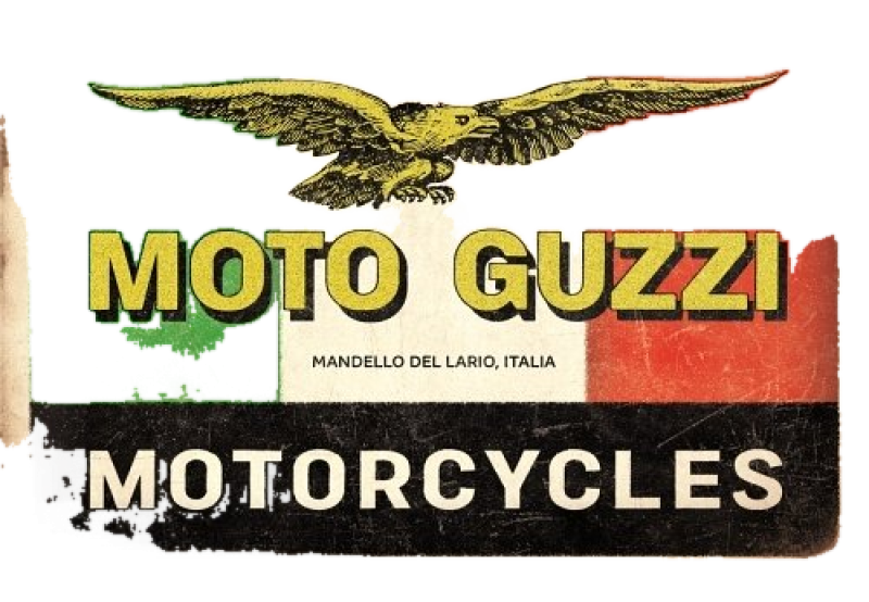 Insegna di latta Moto Guzzi «Motorcycles Italia», 20x30 cm