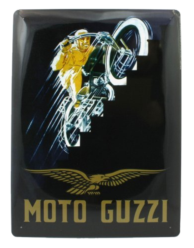 Insegna di latta Moto Guzzi «Nero corsa», 30x40 cm