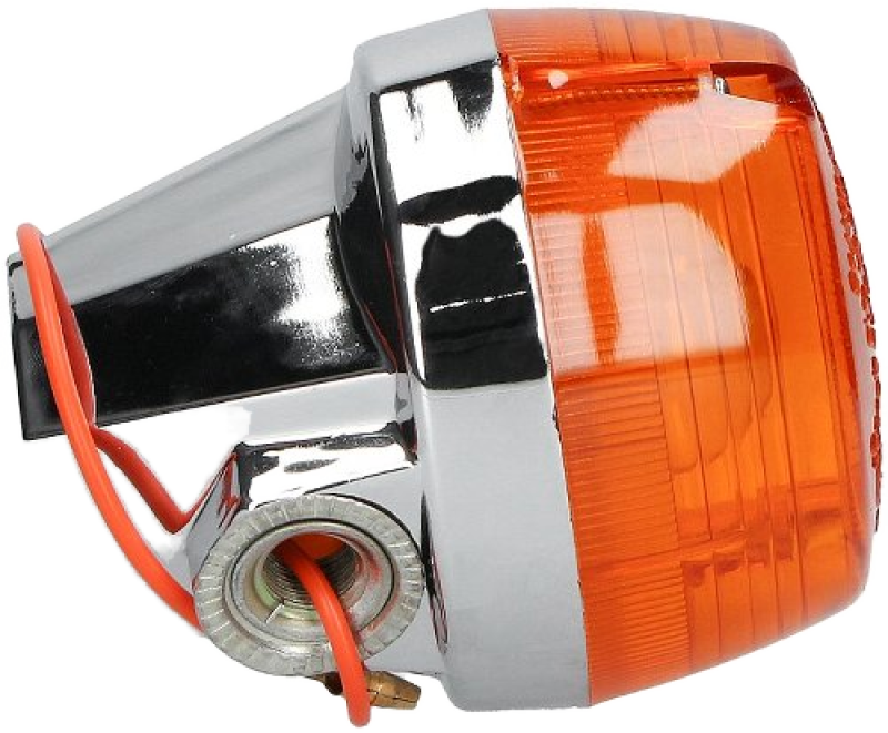 Freccia Moto Guzzi tonda, cromata, con lampadina – California 2