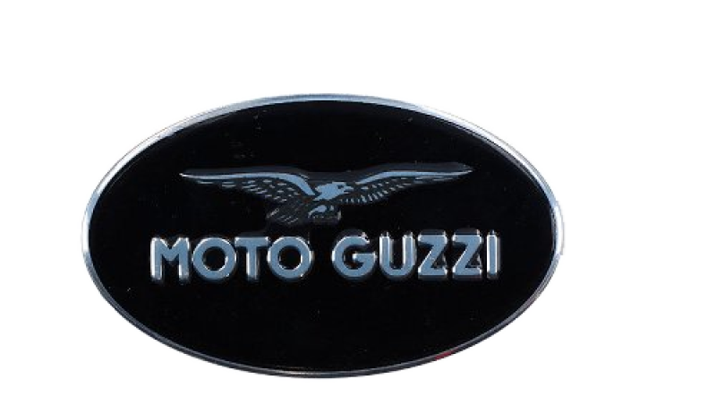 Emblema valigia Moto Guzzi 3 x 5 cm, nero, adesivo