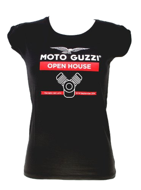 Moto Guzzi T-Shirt „Tag der offenen Tür“, Damen, schwarz, Größe L