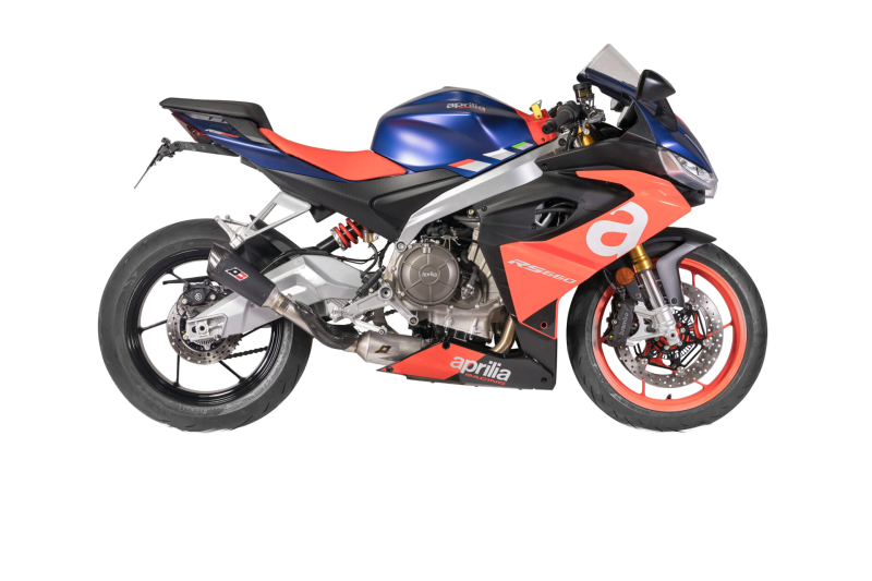 QD-EXHAUST Aprilia RS/Tuono 660 (Euro 5) – Komplettanlage Gunshot Dark Matter – am Motorrad