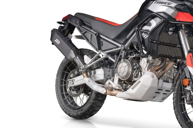 QD-EXHAUST Aprilia Tuareg 660 (2022–2024) – Slip-on Tourance Dark Titanium – detail view