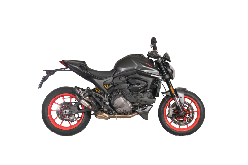 QD-EXHAUST Ducati Monster 937 (Euro 5) – Slip-on Power Gun Stainless – fitted to the motorcycle