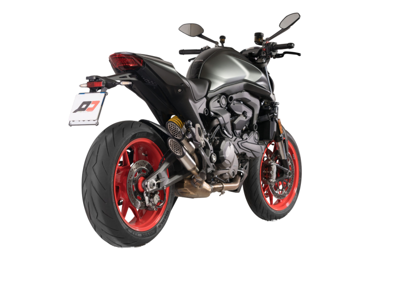 QD-EXHAUST Ducati Monster 937 (Euro 5) – Slip-on Power Gun Stainless – fitted to the motorcycle