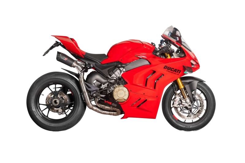 QD-EXHAUST Ducati Panigale V4 (2022–2024) – Semi-Komplettanlage Racing – am Motorrad