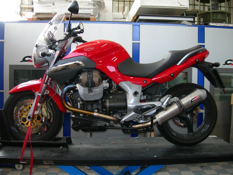 QD-EXHAUST Moto Guzzi Breva 850/1100 – Slip-on-Paar Magnum Titan oval – Foto von QD