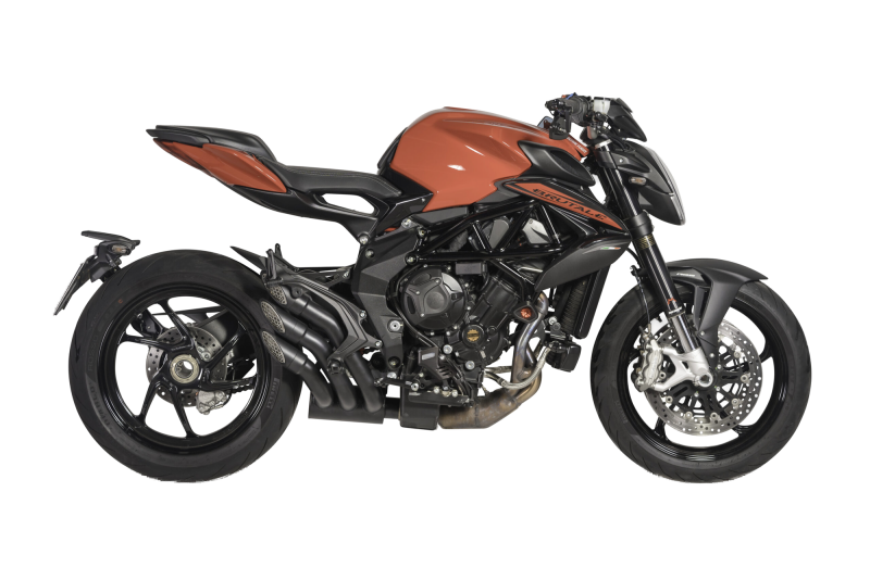QD-EXHAUST MV Agusta 675/800 (Euro 4/5) – Slip-on Power Gun Dark – am Motorrad