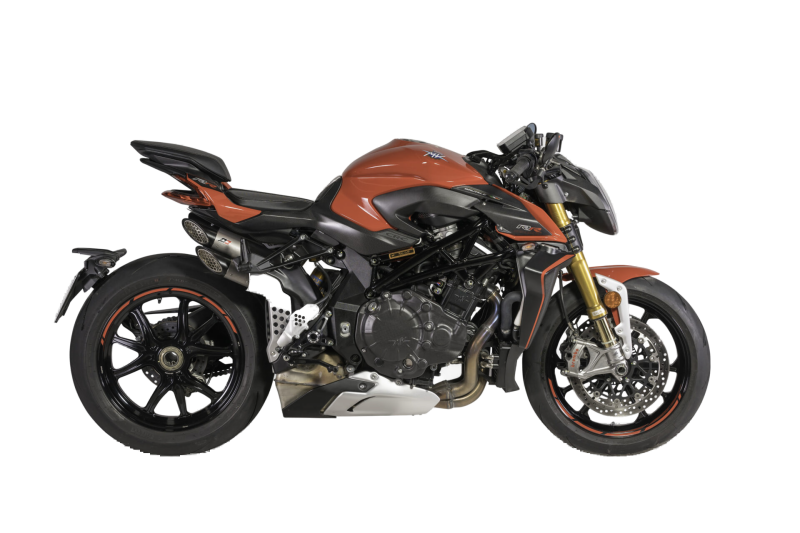 QD-EXHAUST MV Agusta Brutale 1000 RR/RS – Slip-on Power Gun Titan – am Motorrad