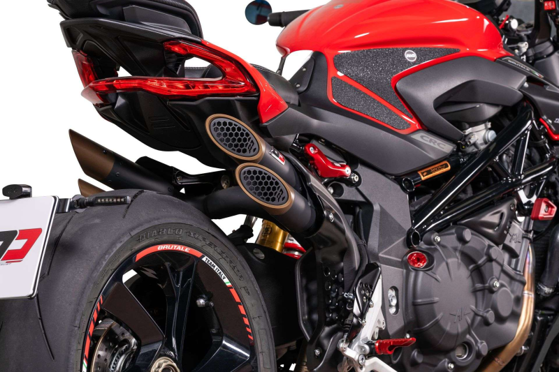 QD-EXHAUST MV Agusta Brutale 1000 RR/RS – Slip-on Power Gun Dark Bronze – detail view