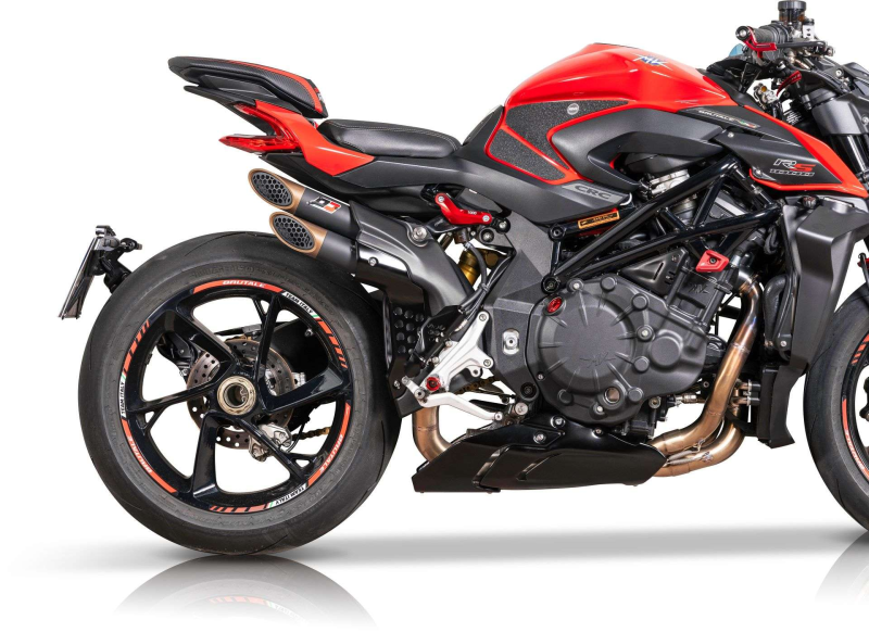 QD-EXHAUST MV Agusta Brutale 1000 RR/RS – Slip-on Power Gun Dark Bronze – detail view
