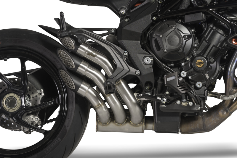 QD-EXHAUST MV Agusta Brutale 800 (ab 2016) – Slip-on Power Gun Silver – Detailansicht