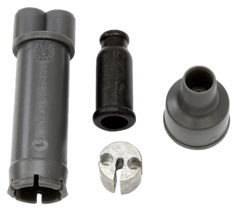 Black Tommaselli thermoplastic throttle cable splitter for Moto Guzzi
