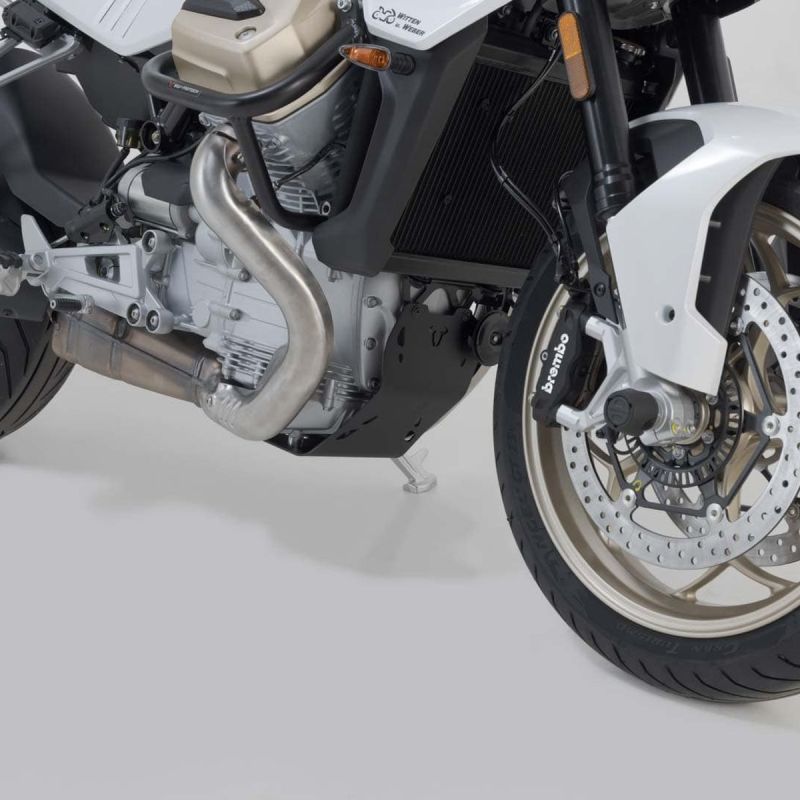 SW-Motech engine guard aluminium, black – Moto Guzzi V100 Mandello / S